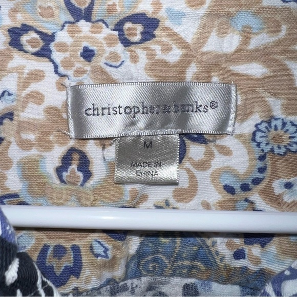 Christopher & Banks Abstract Blue Print Denim Jean Jacket Size Medium - Picture 3 of 14